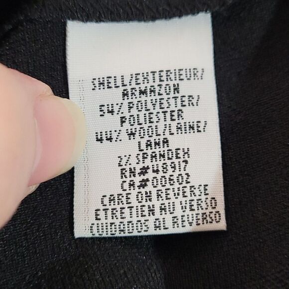 Calvin Klein Black Straight Leg Wool Blend Pants - Picture 4 of 4